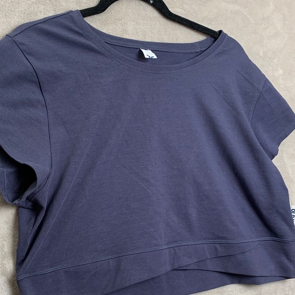 Old Navy XXL Women Athletic Crop Tank Top | Navy Blue Activewear NWT